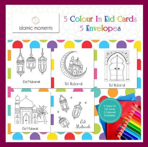 Colour In Eid Cards - Mixed Set - Silver Lining UK