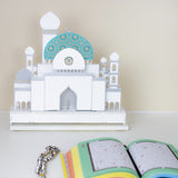 Barakahville Masjid decorative light white and turquoise