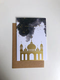 Blessed Eid Greeting Card -  Foiled Mosque - Silver Lining UK