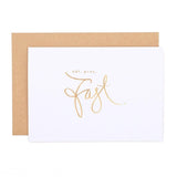 Eat, Pray, Fast Ramadan Greeting Card - Snowdrop White - Silver Lining UK