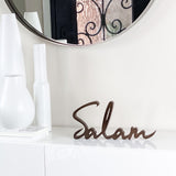 salam wooden word art