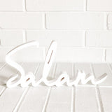 salam wooden word art