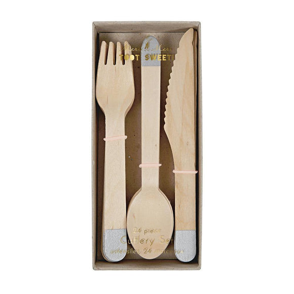 Wooden Cutlery - Silver