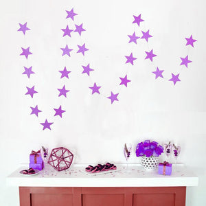 Purple Glitter Star Garland