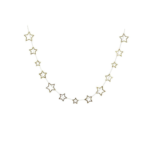 Gold Glitter Star Garland - Silver Lining UK