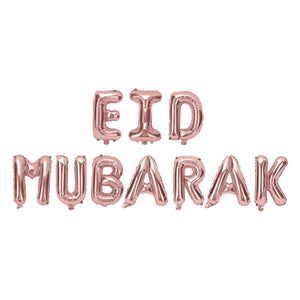 Eid Mubarak Rose Gold Foil Balloon Kit - Silver Lining UK