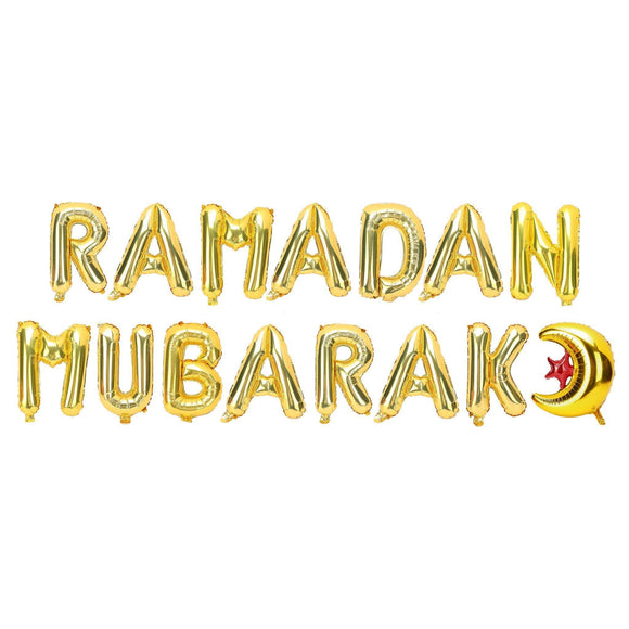 Ramadan Mubarak Gold Foil Balloon Kit - Silver Lining UK