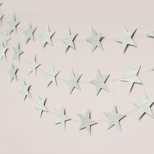 Glitter Star Garland - Silver - Silver Lining UK