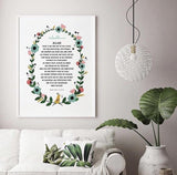 Ayat-ul Kursi Wreath Islamic Art Print - Silver Lining UK