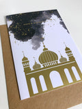 Blessed Eid Greeting Card -  Foiled Mosque - Silver Lining UK
