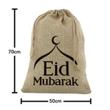 Eid Mubarak - Masjid silhouette Hessian Gift Sack - Silver Lining UK