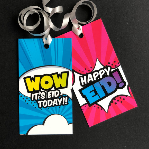 Super Muslim Happy Eid Gift Tags