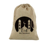 Eid Mubarak - Masjid Hessian Gift Sack - Silver Lining UK