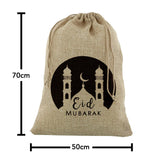 Eid Mubarak - Masjid Hessian Gift Sack - Silver Lining UK