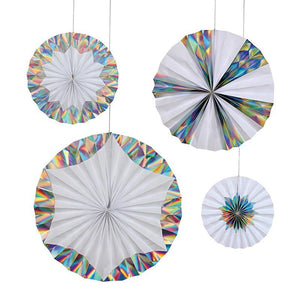 Giant Holographic Silver Foil Pinwheels - Silver Lining UK
